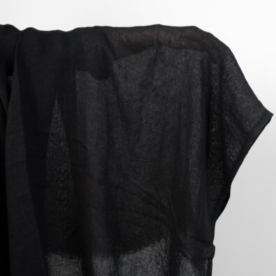 Leinenstoff in Schwarz transparent gewaschen