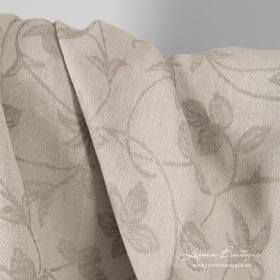 Beige Halbleinen mit Blätterchenmotiv