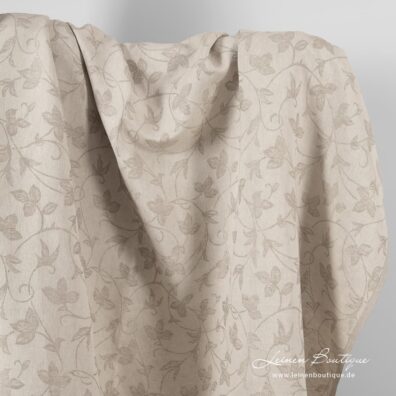 Beige Halbleinen-Jacquard