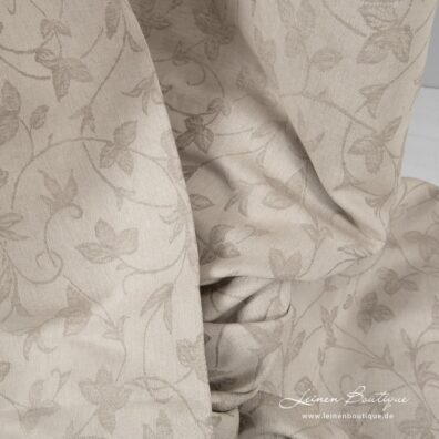 Beige Halbleinen-Jacquard zum Nähen von Kleidung und Heimtextilien