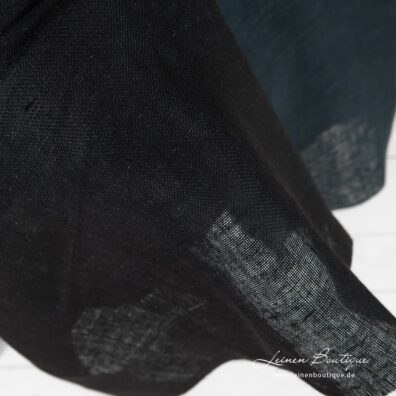 Leinenstoff doppelseitig blauschwarz zum Nähen von Kleidung und Heimtextilien
