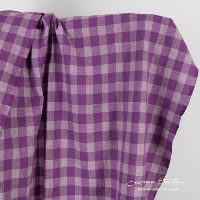 Halbleinen violett kariert gewaschen