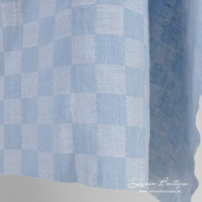 Halbleinen himmelblau kariert gewaschen zum Nähen von Kleidung, Accessoires, Heimtextilien verwendbar