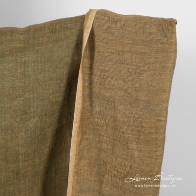 Leinenstoff braun-dunkelgrün Fischgrat doppelseitig