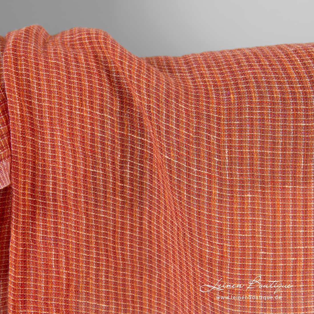 Leinenstoff orange meliert transparent gewaschen weich geschmeidig