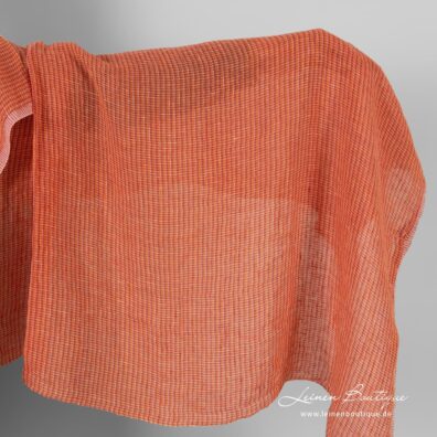 Leinenstoff orange meliert transparent gewaschen