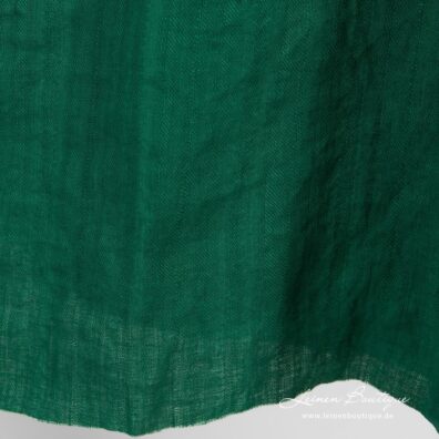 Grüner gemusterter Leinenstoff vorgewaschen weich geschmeidig