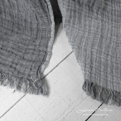 Leinen-Plaid grau, doppelseitig