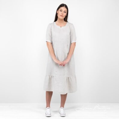 LEONA Leinen Kleid beige