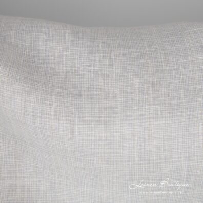 Reinleinen aus milchweißem, bläulichgrauem und hellgrauem Garn gewebt, Melange