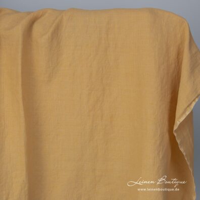 Halbleinen gelb-beige gemustert gewaschen