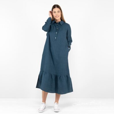 MINDY Leinenkleid dunkelblau