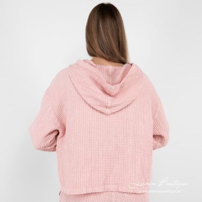 Halbleinen-Kapuzenpullover rosa, Rückseite