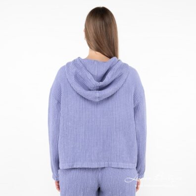 Leinen Kapuzenpullover himmelblau, Rückseite