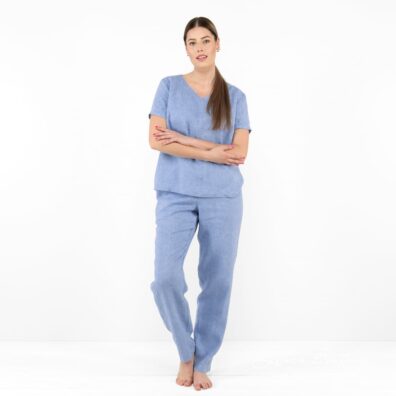 LILLY Leinenhose hellblau und passende Bluse