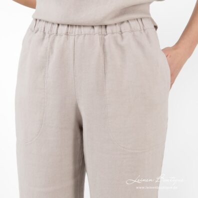 LILLY Leinenhose beige mit Taschen