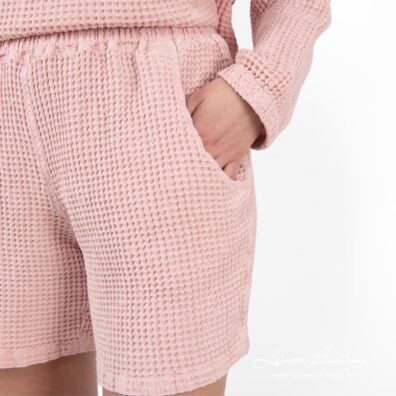Halbleinen-Shorts rosa mit Taschen