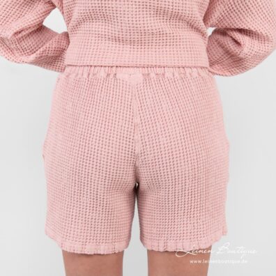 Halbleinen-Shorts rosa, Rückseite