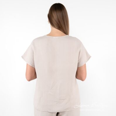 DARREN Leinenbluse beige, Rückseite