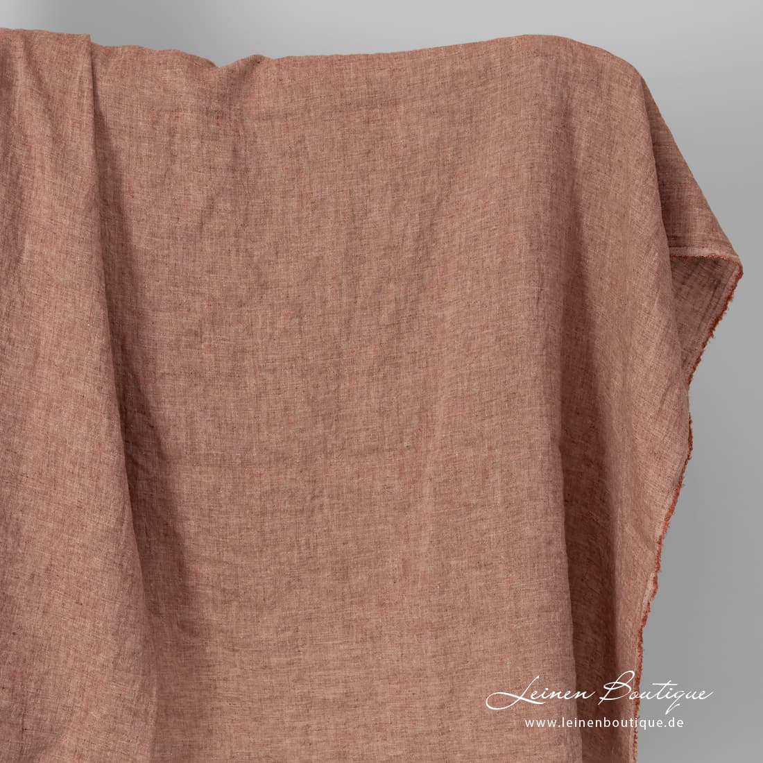 Leinenstoff beige-braun meliert vorgewaschen