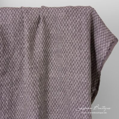 Leinenstoff in Violett gemustert vorgewaschen weich geschmeidig