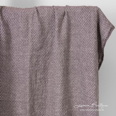 Leinenstoff in Violett gemustert vorgewaschen