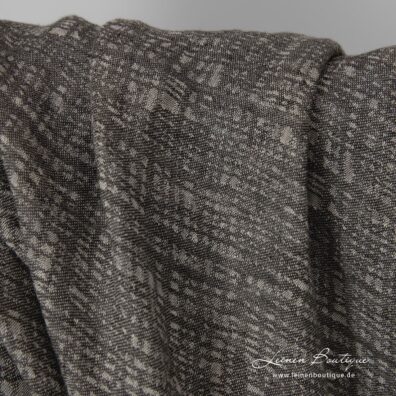 Leinenstoff Jacquard grau gewaschen weich geschmeidig