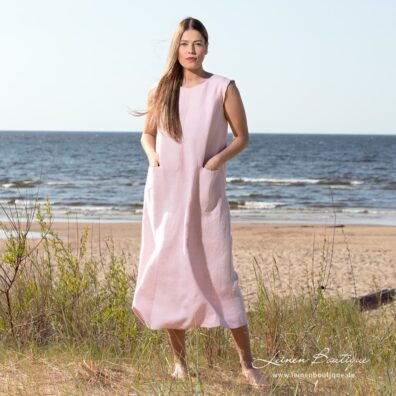ELLE Leinenkleid rosa