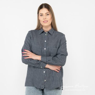 SAFARI Leinenbluse blau