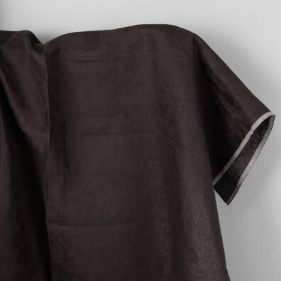 Brauner geblümter reinleinen Jacquard