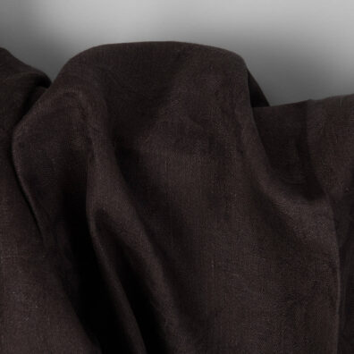 Brauner geblümter reinleinen Jacquard zum Nähen von Kleidung und Heimtextilien
