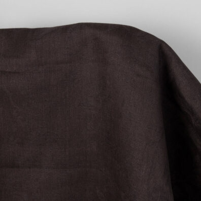 Brauner geblümter reinleinen Jacquard 150cm breit