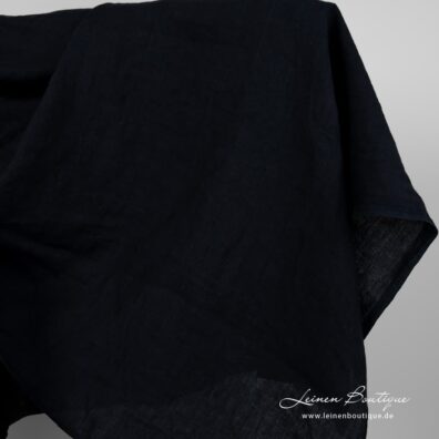 Leinenstoff blauschwarz breit vorgewaschen weich geschmeidig