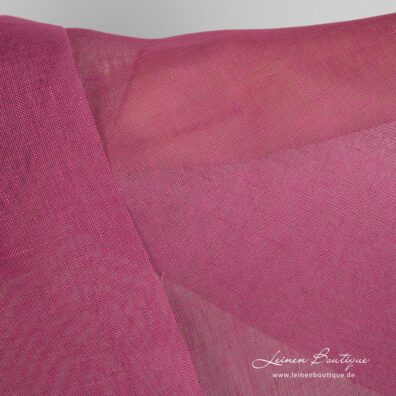 Leinenstoff transparent intensiv rosa zum Nähen von Gardinen und Schals geeignet