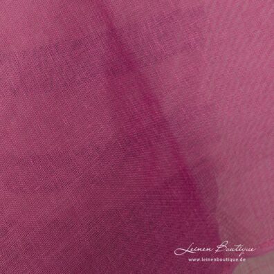 Leinenstoff transparent intensiv rosa leicht offen gewebt