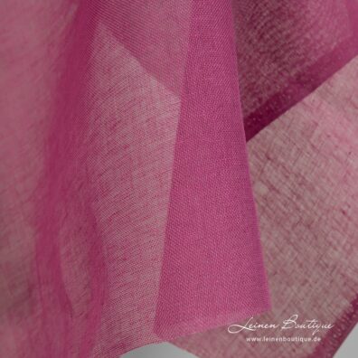 Leinenstoff transparent intensiv rosa 150cm breit