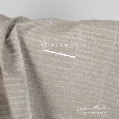 Leinen-Baumwollstoff, Jacquard, beidseitig verwendbar, aus bräunlich- und naturgrauem Garn gewebt