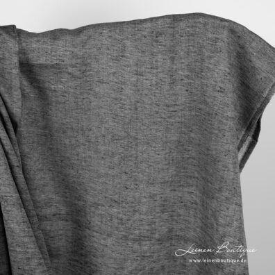 Leinen-Baumwollstoff aus schwarzem und weißem Garn gewebt, Melange