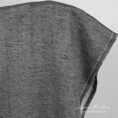 Halbleinen schwarz-weiß zum Nähen von Kleidung und Heimtextilien