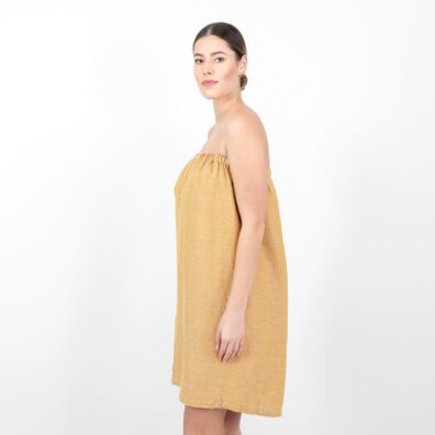 Leinen-Saunakilt gelb meliert, Waffelpikee