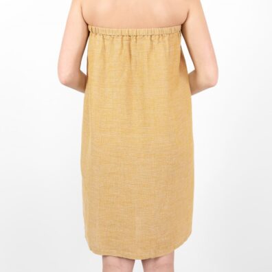 Leinen-Saunakilt gelb meliert mit Gummizug oben rundum