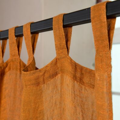 BOHEMIA Leinen-Gardine orange mit Schlaufen
