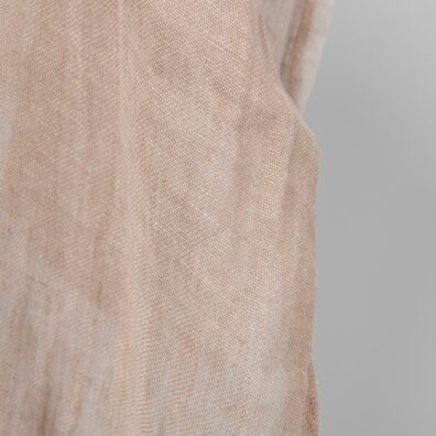 Leinenstoff transparent taupe vorgewaschen, zum Nähen von Gardinen und Schals geeignet
