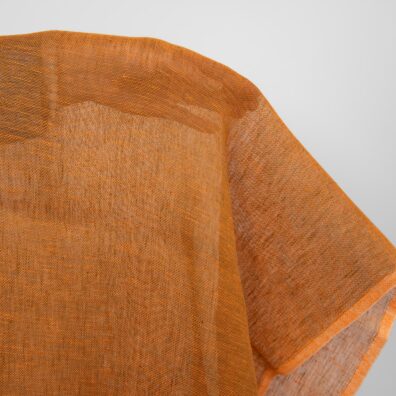 Leinenstoff transparent, leicht, dünn orange-braun, Melange