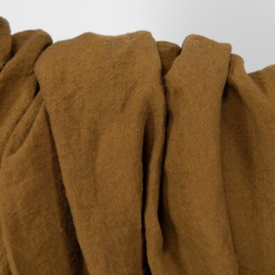 Leinenstoff goldbraun breit vorgewaschen, weich, geschmeidig