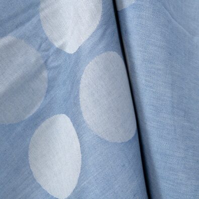 Halbleinen Jacquard hellblau mit großen Punkten