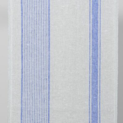 Leinen-Küchentücherstoff grau-blau gestreift