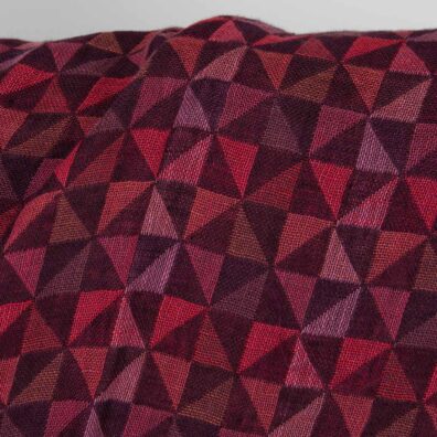 Leinenstoff Jacquard dunkelrot mit geometrischem Muster gewaschen, weich, geschmeidig