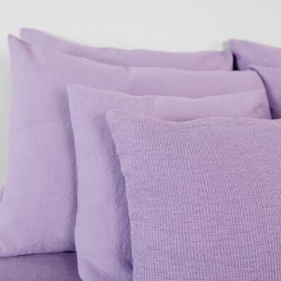 ROYAL Halbleinen-Kissenhülle fliederfarbig in Waffelpikee