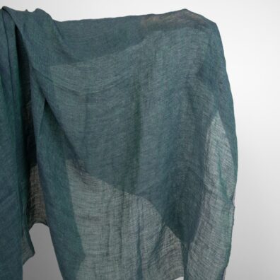 Leinenstoff transparent grün-blau gewaschen